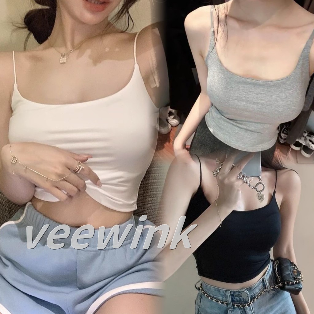 Veewink พร้อมส่งจากกทม เสื้อกั๊ก นมโต สุดฮิต สายเอี๊ยมแบบบาง S-L เนื้อผ้าโอบ แตะต้องเหมือนนางฟ้า ✨ สวมใส่ได้ทั้งใน-นอก