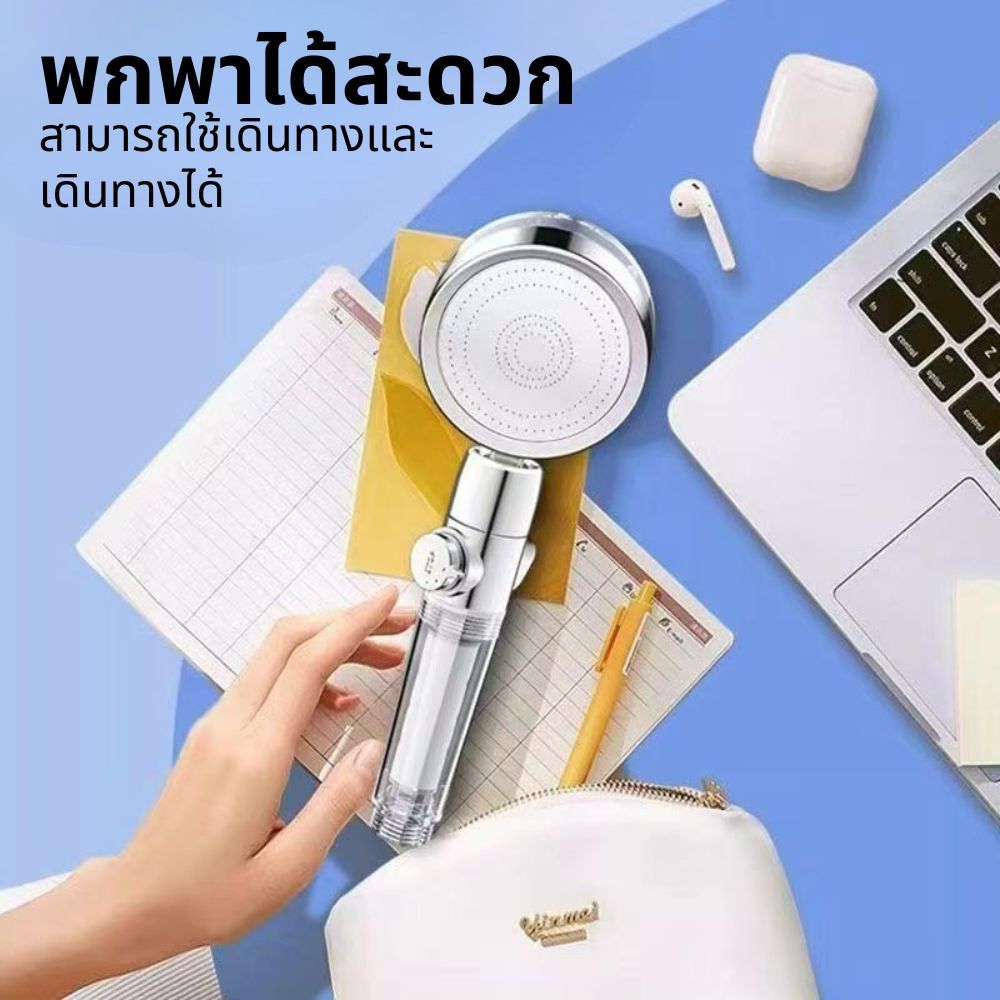 Nimbus ฝักบัว หัวฝักบัวแรงดันสูง หมุนได้ 360°หยุดน้ำเพียงปุ่มเดียว ฝักบัวแรงดันสูง ฝักบัวใบพัด