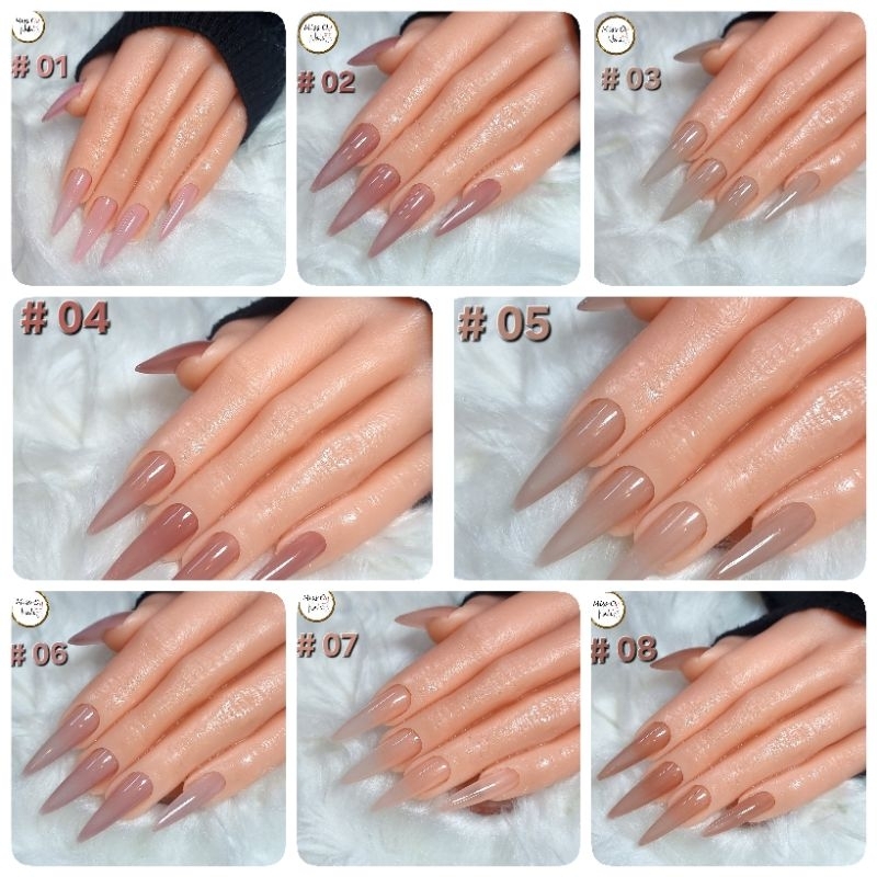 สีพื้นไซรัป ธรรมชาติสุขภาพดึ (แจ้งเบอร์สีบนภาพ ในหมายเหตุหรือแชทแจ้ง) เล็บปลอม เล็บเจลสำเร็จรูป งานสีเจล 100%