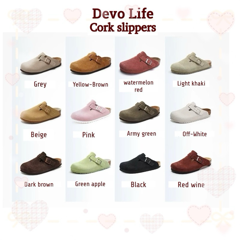 Devo Life| pre-order cork suede slippers รองเท้าแตะ หนังกลับ จากแบรนด์แท้💯 (ใช้โค้ดลด 20-25%)