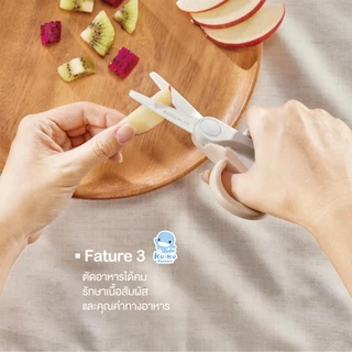 (ส่งด่วน) KUKU PLUS กรรไกรเซรามิกสำหรับตัดอาหาร ไม่เป็นสนิม มีกล่องเก็บพกพา Ceramic Food Scissors