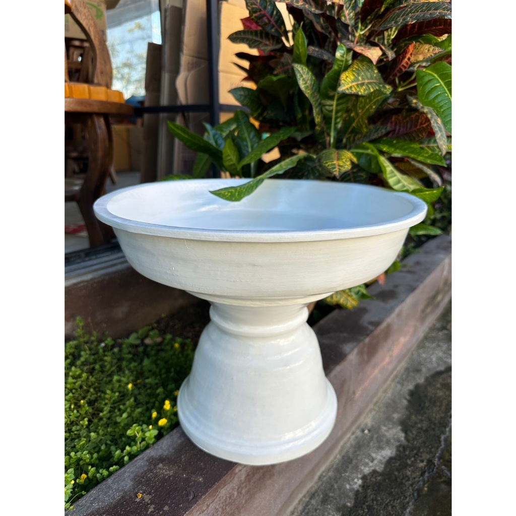 พาน พานไม้ไผ่  สีขาว ขนาด  7 8 9 10 12   นิ้ว  พานขาว   พานขันบัว บายศรี ไหว้ครู พานงานบวช พานขันหมาก