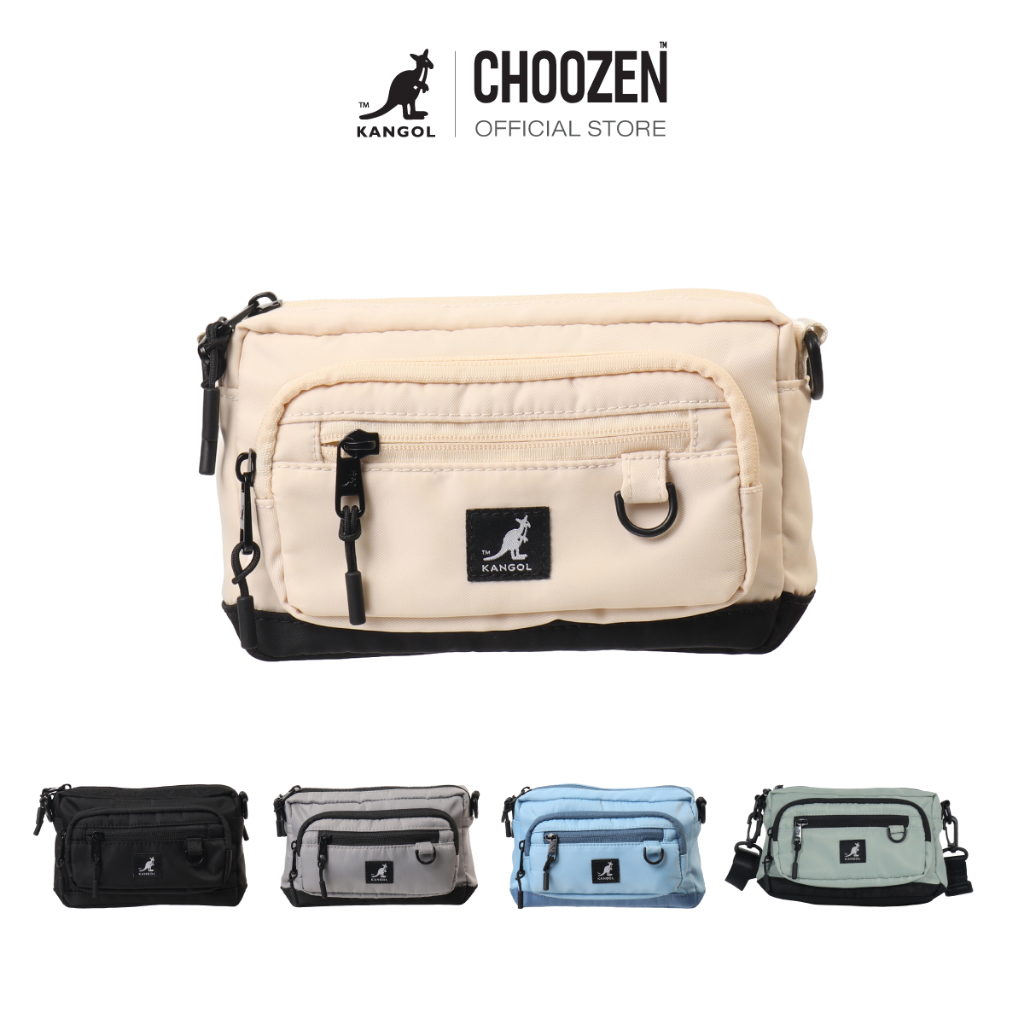 KANGOL Shoulder Bag กระเป๋าสะพายข้าง ตกแต่งโลโก้ kangol  สีขาว , เทา , ดำ , เขียว , ฟ้า  64558707