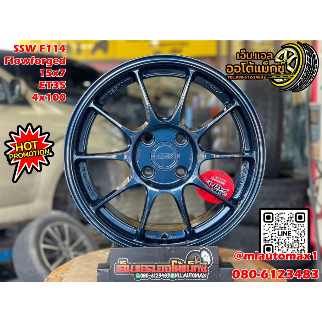 ล้อแม็กซ์ใหม่ #SSW #F114 FlowForming 15x7 ET35 4x100  #ล้อแม็กซ์ขอบ15TC105 สีบลูมิตไนท์   งาน #Stamf