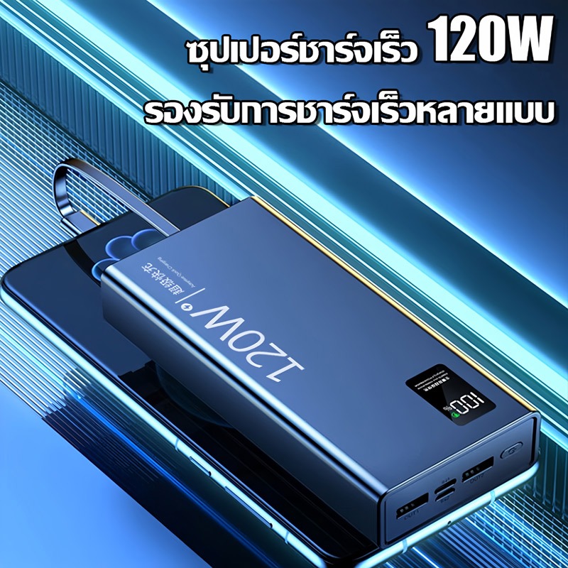【รับประกัน 5 ปี】powerbank 60000mAh 120W ป้ายไทยมี มอก ของแท้ 100% ชาร์จเร็ว พาวเวอร์แบง - ภาพย่อย 4