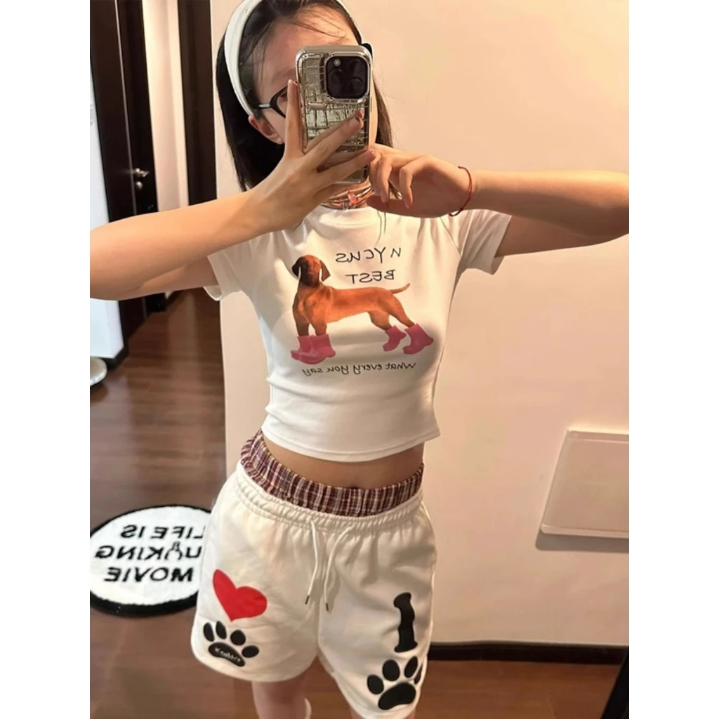 Rita พร้อมส่งเสื้อยืดสีขาว เสื้อครอป baby tee รูปที่ 2