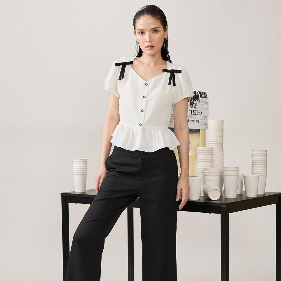 AMILA Blouse AM-B1317 อะมุนเจน แขนสั้น IGPU25-4 PCE1550
