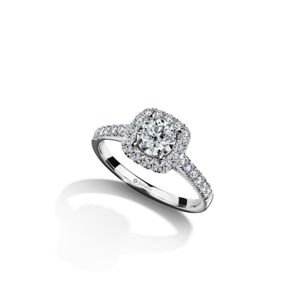 Jubilee Diamond แหวนเพชร Square Halo Diamond Ring เพชรแท้
