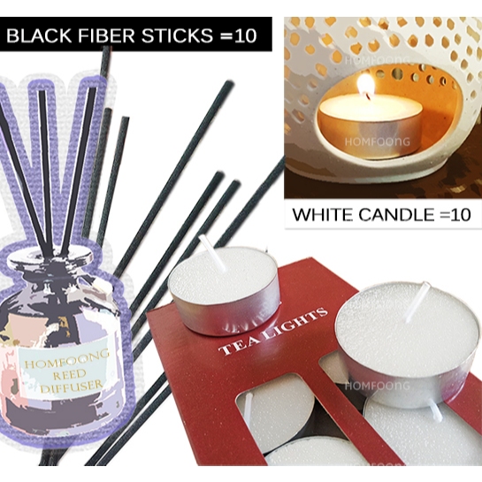 เทียนถ้วย ทีไลท์ 4hr ก้านไม้หอม reed stick tealight candle รวมอุปกรณ์เสริมอโรม่า