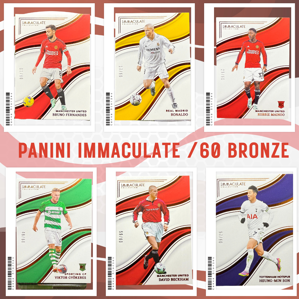 SET /60 : PANINI IMMACULATE COLLECTION - RONALDO R9, ISAK, SON, GYOKERES, BECKHAM, MAINOO, BRUNO