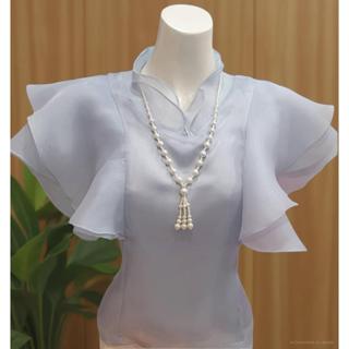 🎠 เสื้อผู้ใหญ่ เสื้อออกงานบุญ ชุดไทยประยุกต์ ผ้าไหมแก้ว Size…