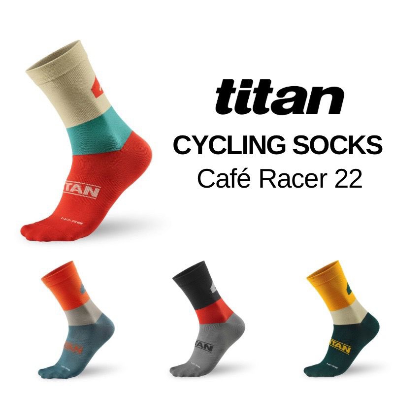ถุงเท้าปั่นจักรยาน | Titan Cycling Socks Cafe Racer 22