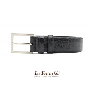𝗟𝗮 𝗙𝗿𝗮𝗻𝗰𝗵𝗲 - 𝗙𝗼𝗿𝗺𝗮𝗹 𝗕𝗲𝗹𝘁𝘀 เข็มขัดหนังวัวแท้ลาย Croco สีดำ พร…