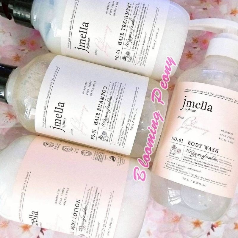 💥เก็บโค้ดทักเเชท💥🌺Jmella in France Blooming peony 🌺500ml (Shampoo,treatment,lotion,wash,)กลิ่นหอมดอก