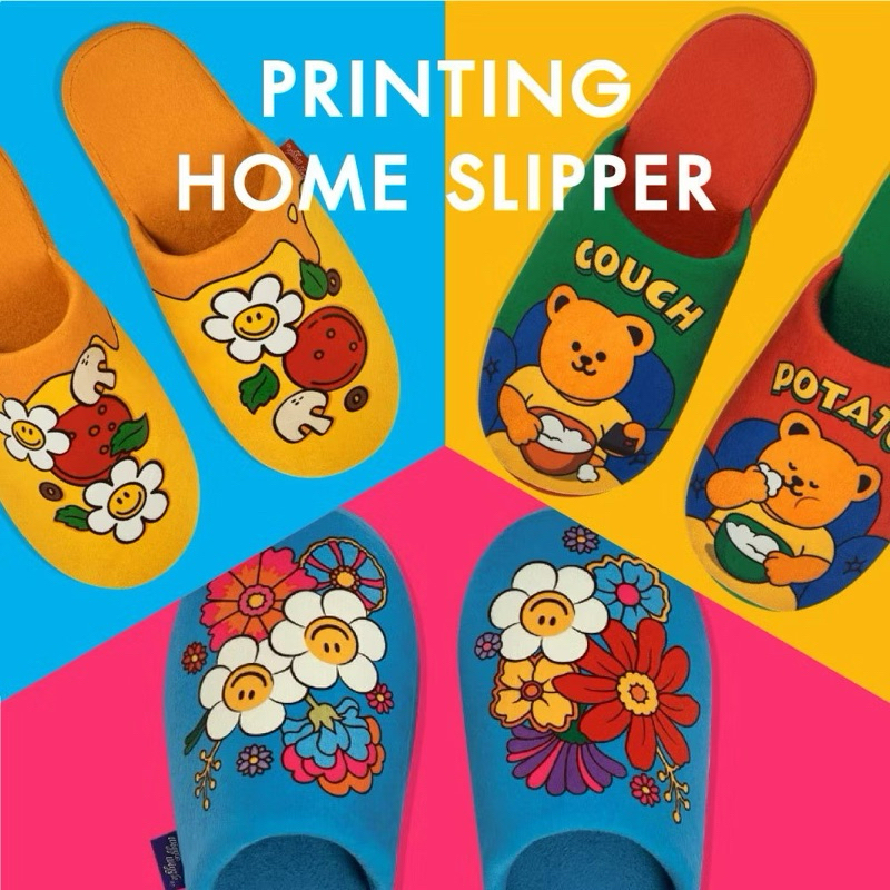 🇹🇭พร้อมส่ง 🇹🇭Wiggle Wiggle Printing Home Slipper รองเท้าแตะใส่ในบ้าน มี 2แบบ
