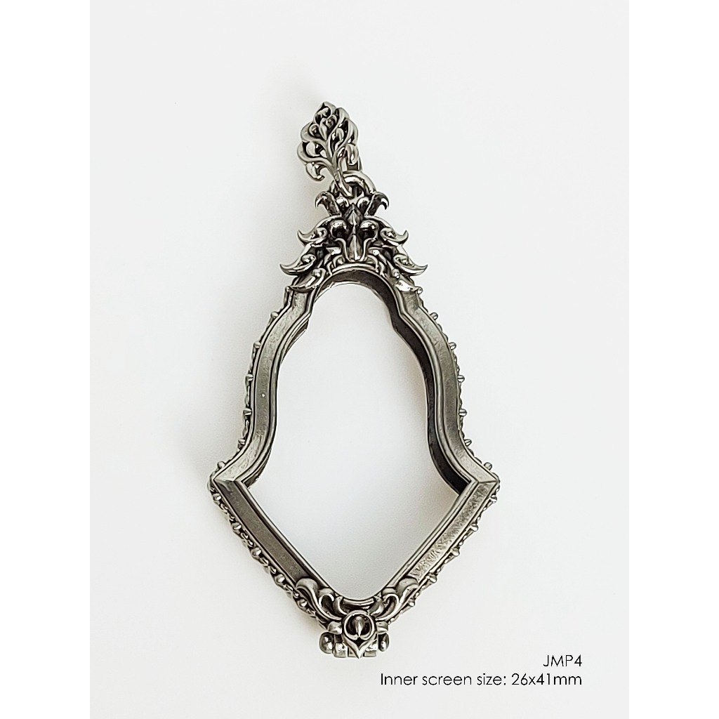 JMP4Whitebrass ขนาดหน้าจอ size 26x41mm กรอบจำปีพิมพ์ใหญ่ เนื้อไวท์บราส ทำผิวแบบซาตินด้าน