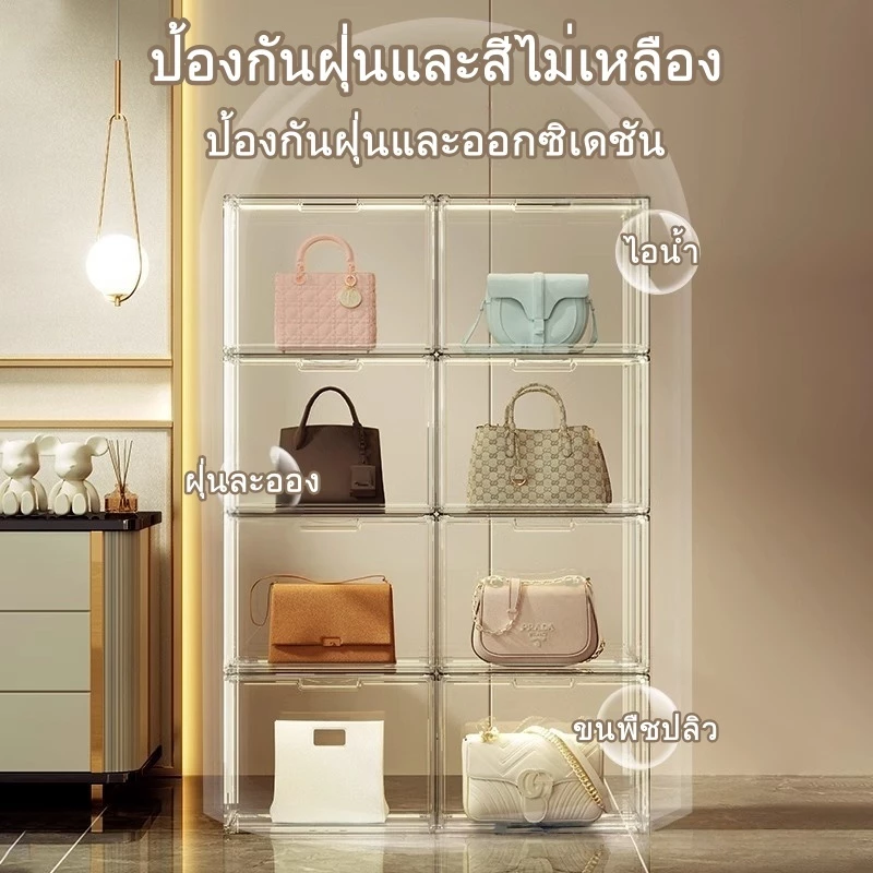 ตู้โชว์โปร่งใส ป้องกันฝุ่น กล่องใส่รองเท้า กระเป๋า ตุ๊กตา thumbnail 7