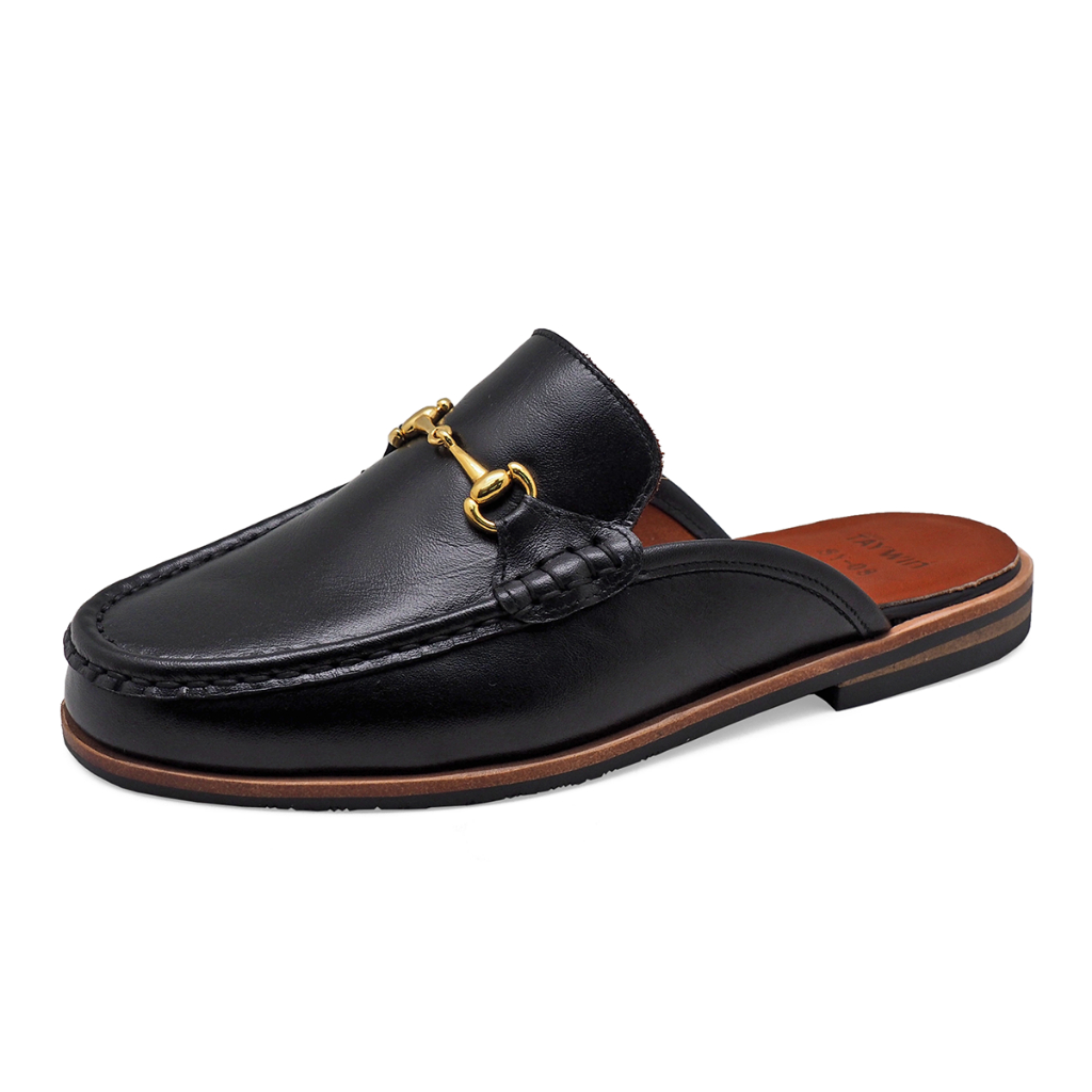 TAYWINแท้ เทวินทร์แท้ รองเท้าโลฟเฟอร์เปิดส้น  SY-08 Size35-41 หนังนิ่มสีดำ