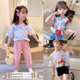 เสื้อยืดเด็กผู้หญิง แขนสั้น สีสดใส่ สวยน่ารัก สวมใส่ง่าย มีห…
