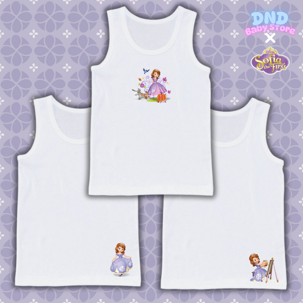 เสื้อซับในเด็ก เสื้อกล้ามเด็กลาย โซเฟีย Sofia โซเฟียที่หนึ่ง เจ้าหญิงมือใหม่ นุ่มระบายอากาศได้ดี ไซส์ 1-11ปี