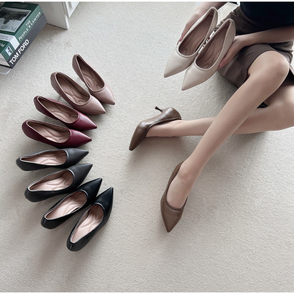 รองเท้าคัทชู หัวแหลม High Heels ส้นสูง 2นิ้ว รองเท้าkaimooksissy CS680361