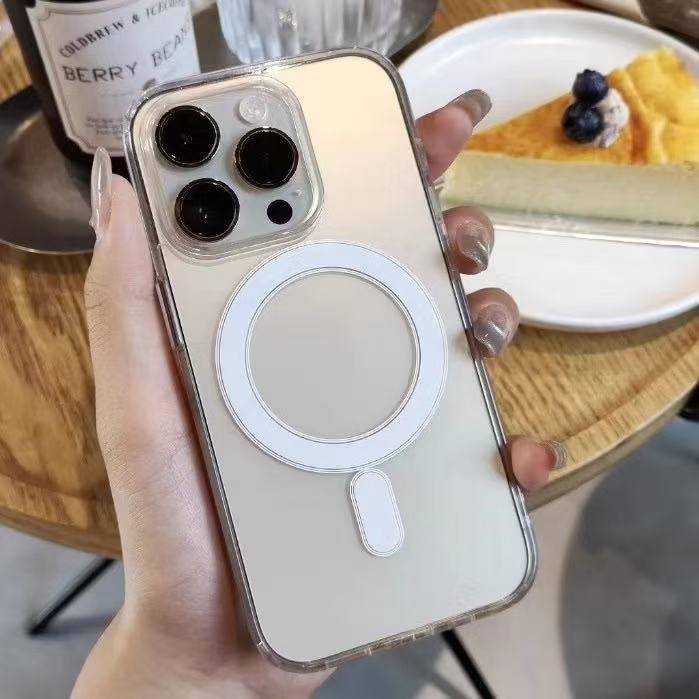 เคสแม่เหล็กใส สำหรับ iPhone 11 Pro Max i7 i8 se2 se3 7plus 8plus X XS XR Xmax 7+ 8+ชาร์จไร้สาย TPU ใส กันกระแทก