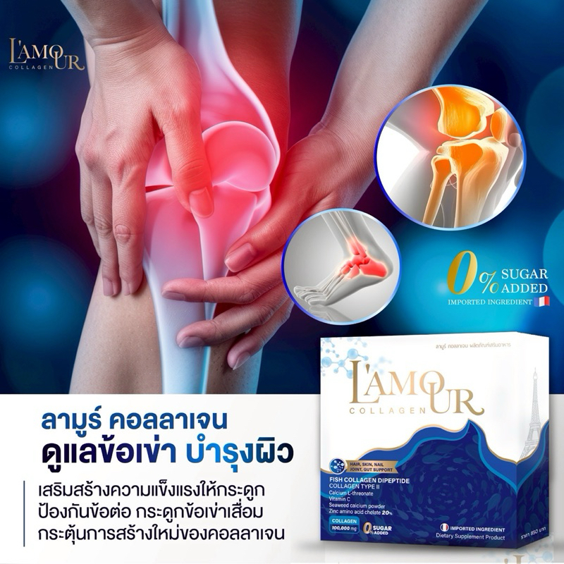 (  3 แถม 3 ) คอลลาเจน ไดเปปไทด์ เสริมแคลเซียม + Vit C (100%)