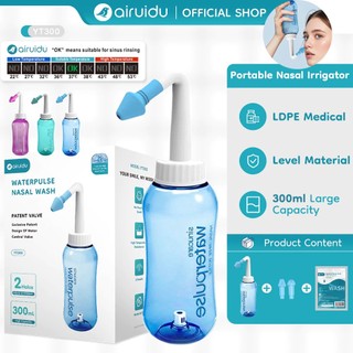 AVINIE&Dr.isla ขวดล้างจมูก 300ML ล้างจมูก ของขวัญ10*น้ําเกลือ เกลือสำหรับจมูก หัวฉีดหลายหัว YT300