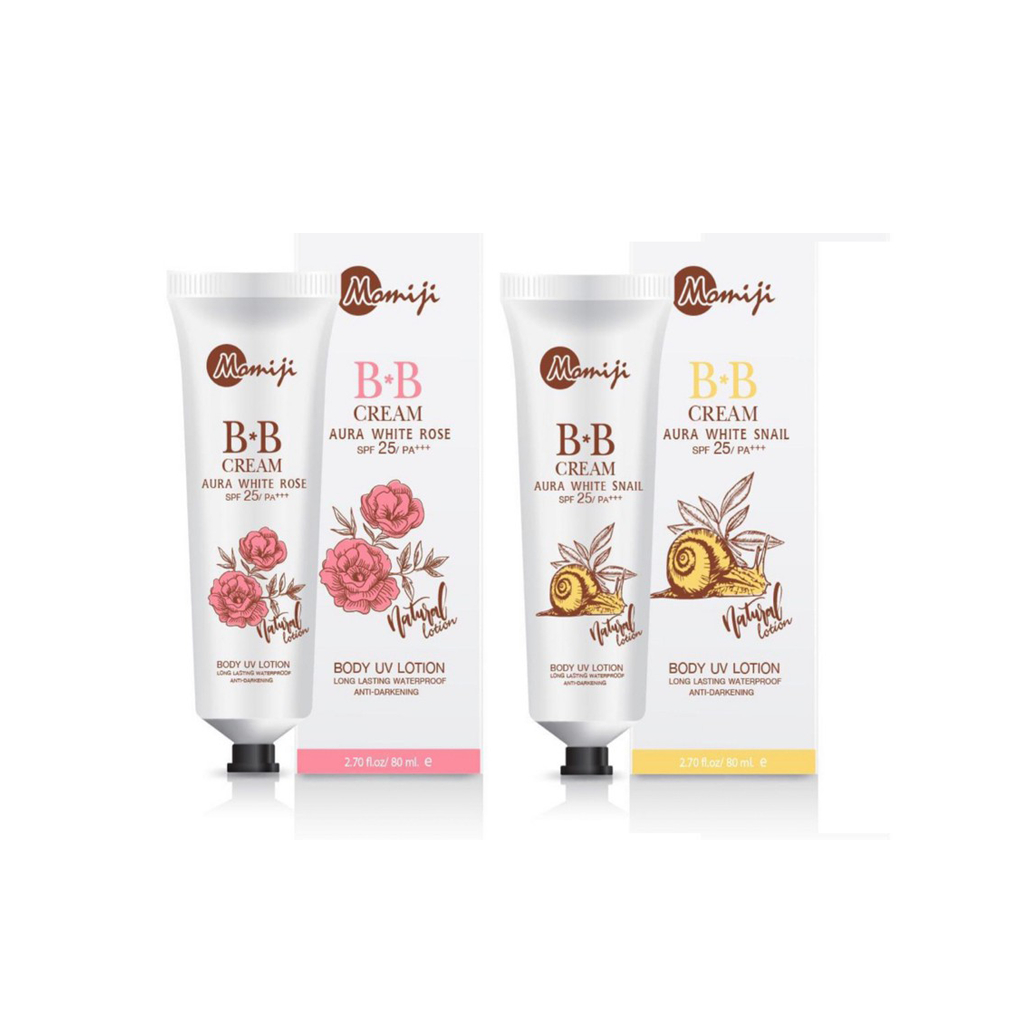 Momiji BB Cream Aura White SPF25+++ 80g โลชั่นบีบีผิวขาวโมมิจิ กันแดด 2 สูตร – โปรปัง