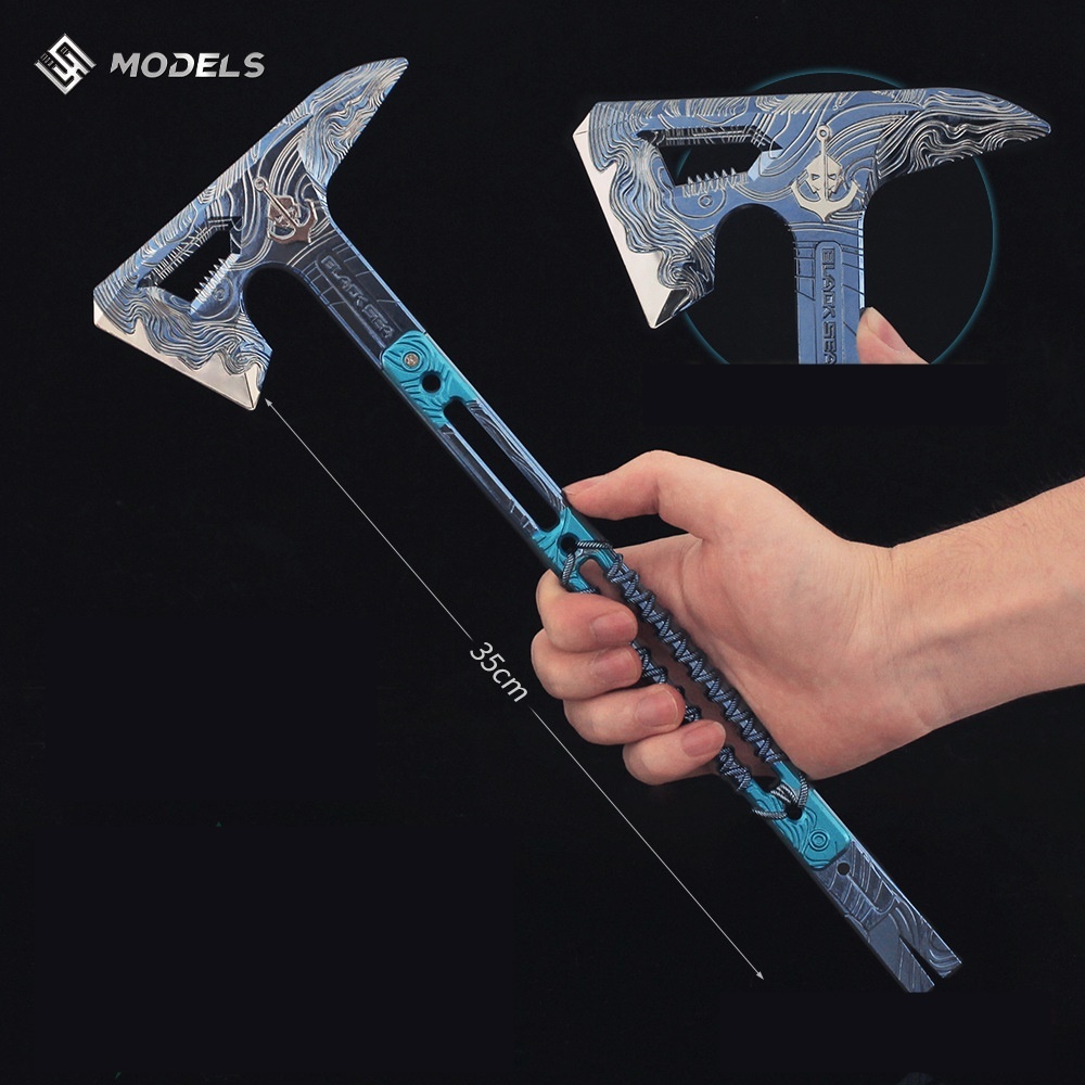 ❄️ส่งด่วนใน 24 ชม. โมเดล ขวาน Sea Gleam Tactical Axe จากเกมส์ DELTA FORCE (ขนาด 35 cm.) วัสดุเหล็ก