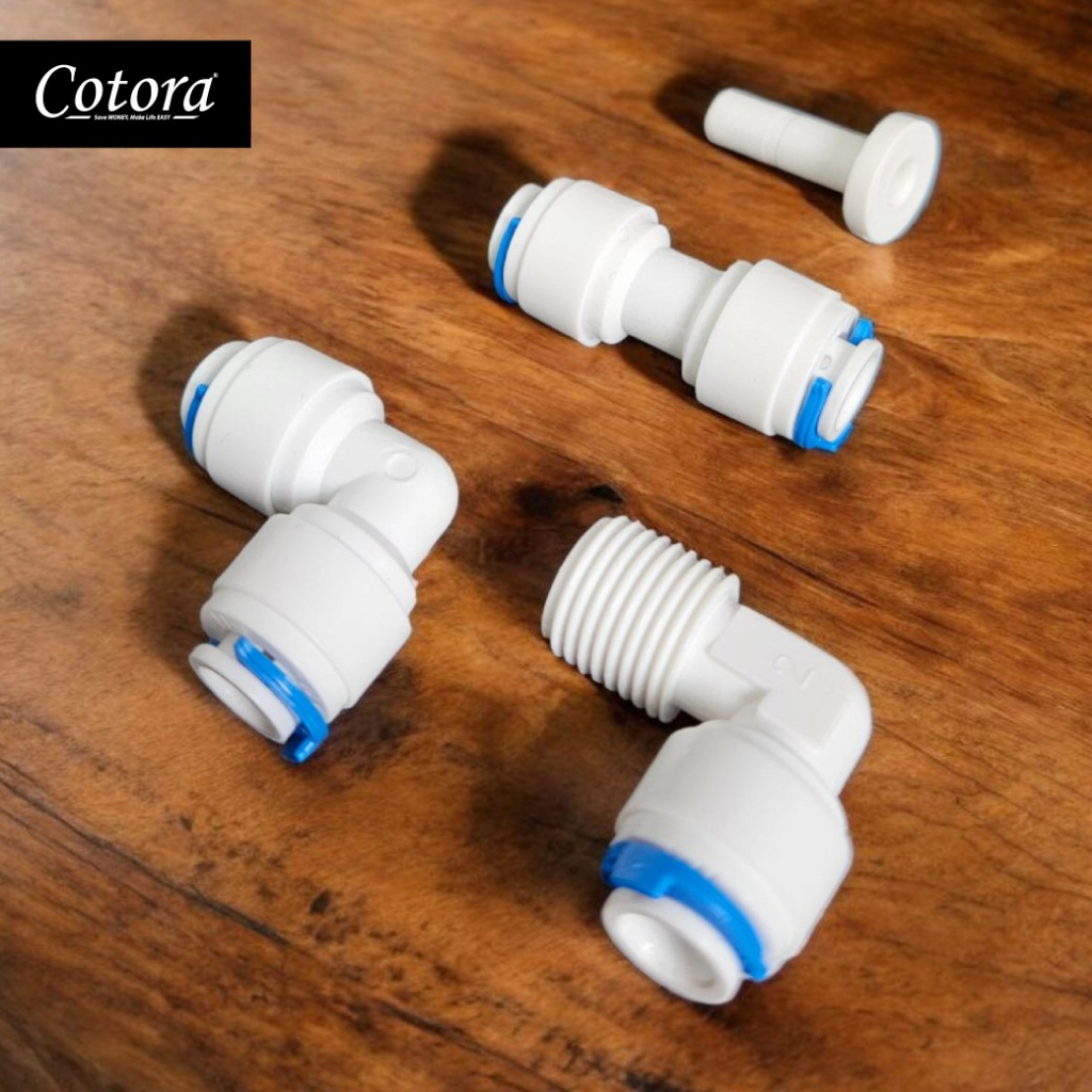 (ได้3ชิ้น) Cotora ข้อต่อ เครื่องกรองน้ำ ต่อกับสายเครื่องกรองน้ำ ต่อสาย PE ขนาด 1/4'' 2 หุน