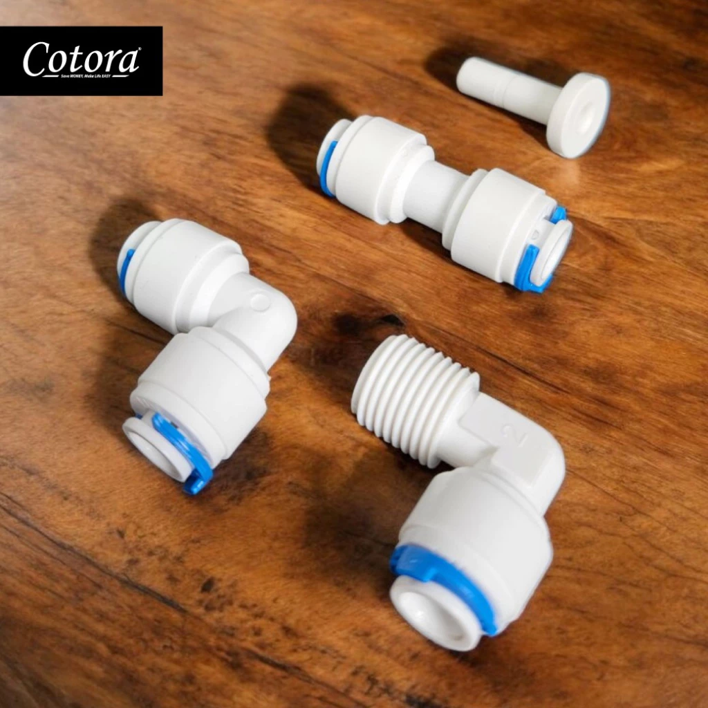 (ได้3ชิ้น) Cotora ข้อต่อ เครื่องกรองน้ำ ต่อกับสายเครื่องกรองน้ำ ต่อสาย PE ขนาด 1/4'' 2 หุน