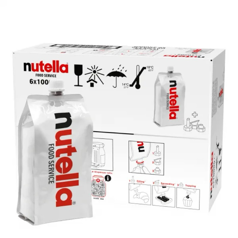Nutella Instant Piping Bag (1Kg) นูเทลล่าแบบถุงรีฟิล ขนาดถุงละ 1000กรัม✅สินค้าใหม่ พร้อมส่ง Exp:10/2