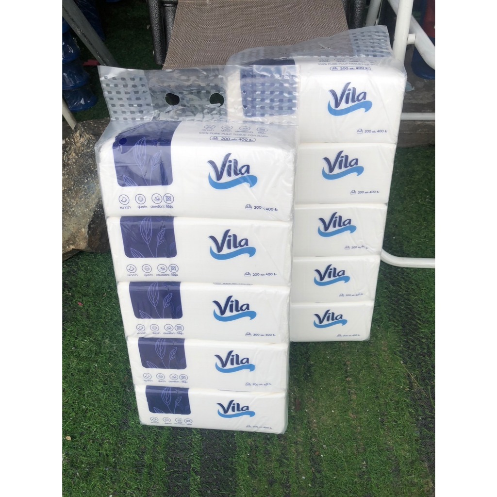 กระดาษทิชชู่  Vila เเพ็ค 5 ห่อ ทิชชู่พรีเมีนม ไร้ฝุ่น  หนานุ่ม - รูปที่ 3