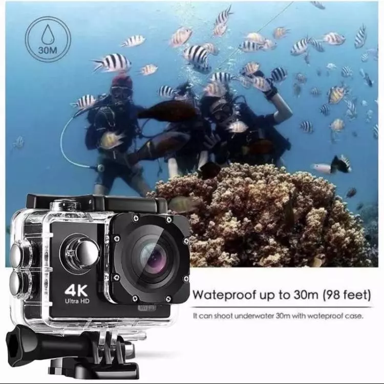 กล้อง Action Camera 4K Ultra HD DV จอ 2 นิ้ว
