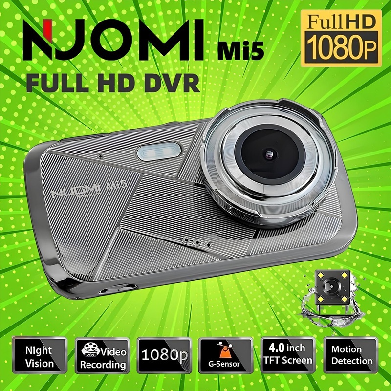 กล้องติดรถยนต์ NUOMi Mi5 SUPER HD 1296p WDR Car Dash Cam 2 กล้องหน้าหลัง ภาพคมชัดทั้งกลางวัน กลางคืน
