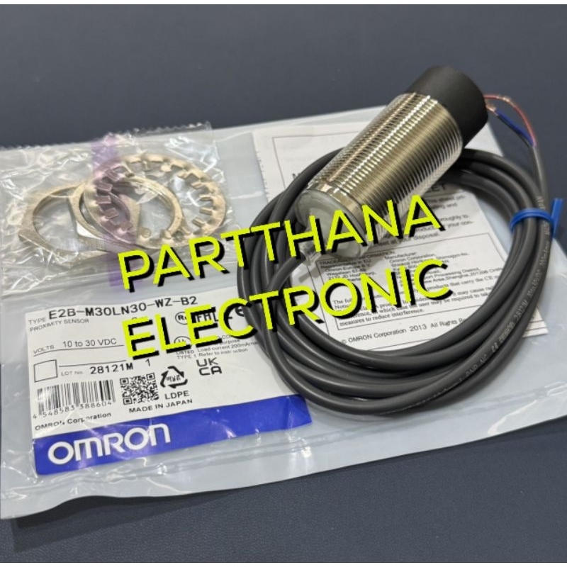E2B-M30LN30-WZ-B2 Proximity Sensorหัว M30 ชนิด PNP NC ระยะจับ 30mm สินค้าพร้อมส่งในไทย🇹🇭🚛