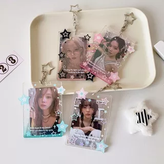 (พร้อมส่ง) เฟรมการ์ดพวงกุญแจอะคริลิคใส่ได้หน้าหลัง เฟรมการ์ดดาว น่ารัก - ร้านไทย