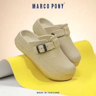 Marco Pony รองเท้าหัวโต รองเท้าแตะผู้หญิงแฟชั่น เพื่อสุขภาพ เบาสบาย ส้นหนา 6 ซม MH9029