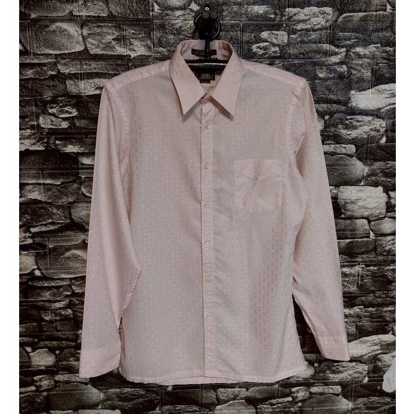 เสื้อเชิ๊ตแขนยาวผู้ชาย สีชมพูอ่อน อก38 John Henry