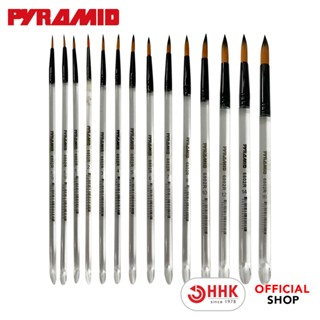 พู่กันกลม ขนสีน้ำตาล ด้ามอคริลิค  6802R