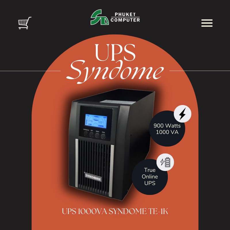 เครื่องสำรองไฟฟ้า UPS 1000VA SYNDOME TE-1K