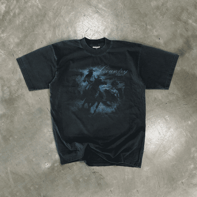 SHRED® - COWBOY -TEES - COTTON100% - เสื้อยืดทรงโอเวอร์ไซส์ลายคาวบอย