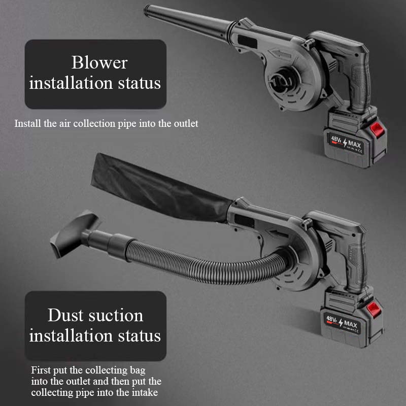 เครื่องเป่าลมไร้สาย เครื่องเป่าลม 2-in-1 (เป่าลม-ดูดฝุ่น) ลมแรงเป็นพิเศษ ที่เป่าลม แบตเตอรี่ลิเธียม ที่กำจัดฝุ่น ชุดเครื - รูปที่ 6