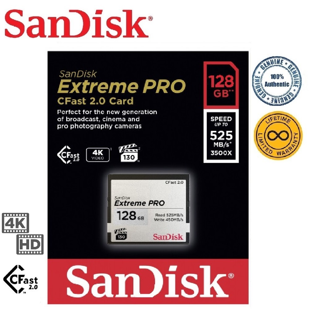 SanDisk 128GB Extreme Pro CFast (525MB/s)