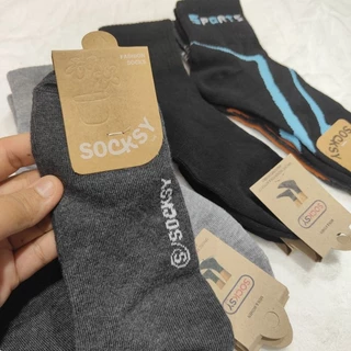 ถุงเท้าใสทำงาน ข้อกลาง ป้าย(socksy) สีดำ คละสี คละลาย สีเทาเข้ม สีเทาอ่อฟรีไซส์ช12 คู่ 6 คู่