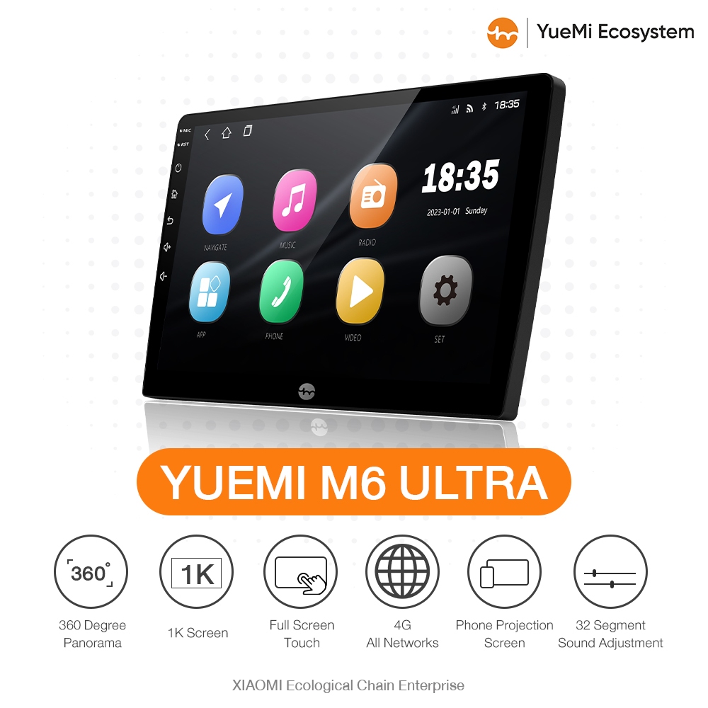 YueMi Ecosystem | YueMi M6 Ultra วิทยุแอนดรอยด์ Ram 6 , Rom 128 จอแอนดรอยติดรถยนต์
