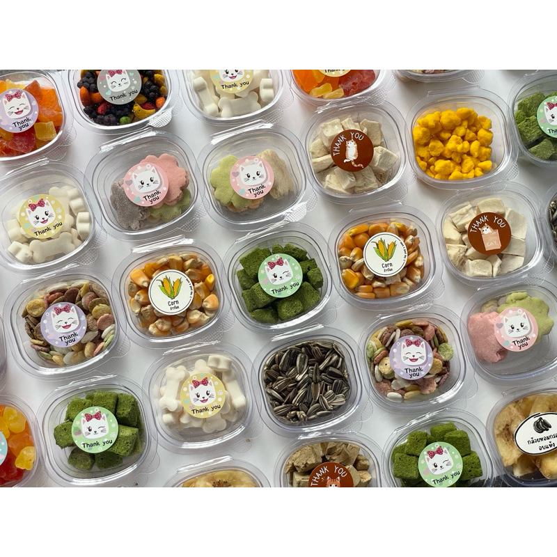 อาหารและขนม( น้องสัตว์เลี้ยงฟันแทะ ) [ แบ่งขาย ] หนูแฮมเตอร์ เม่นแคระ ชูก้าร์ กระต่าย กระรอก ( กระปุกขนาด 2 oz. - 3 oz.)
