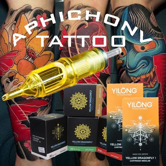 Tattoo (ก่อนสั่งเก็บคูปองส่งฟรี) เข็มสักลายฮอก แบ่งขายปลีก ราคาถูก Yinglong Yellow Dragonfly เหลือง