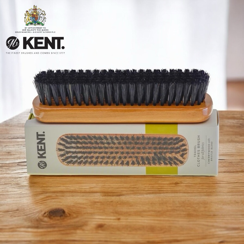 แปรงปัดเสื้อ ขนหมูป่า KENT CC2: Travel Size Cherrywood Bristle Nylon Mix Clothes Brush
